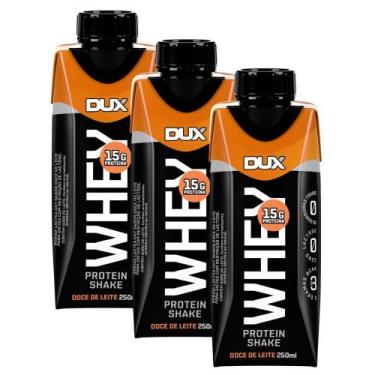 Imagem de Kit 3 Bebida Láctea UHT Whey Protein Shake Dux Sabor Doce de Leite com