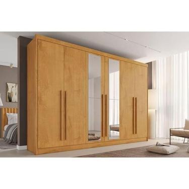 Imagem de Guarda Roupa Casal 6 Portas (2 C/ Espelho) E 4 Gavetas Alba Plus Peroba - Europa