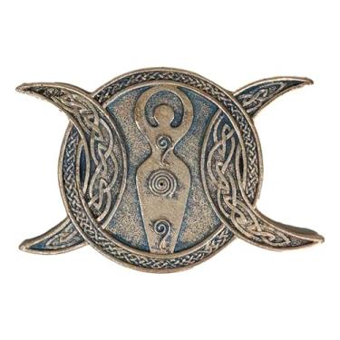 Imagem de Ebros Gift Deusa espiral sagrada lua tripla com nó celta incenso titular queimador estatueta crescente luas minguantes cheias fragrância casa mesa decoração altar