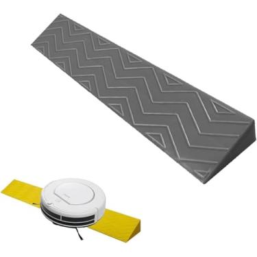 Imagem de Rampa De Limiar De Portas De Robô De Varredura Interna Portátil, Rampas De Cadeiras De Rodas De Pvc De 1-4 Cm De Altura, Plástico Antiderrapante Para Veículos Elétric, Grå, 60x8x2cm