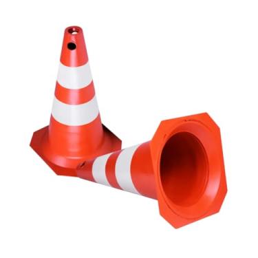Imagem de CONE PARA SINALIZAÇÃO NÃO REFLETIVO LARANJA/BRANCO 50CM