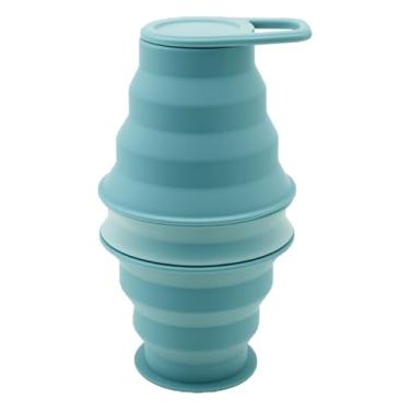 Imagem de Garrafas de água dobráveis, garrafa de água reutilizável de silicone à prova de vazamento de 500 ml, garrafas portáteis leves e dobráveis para academia, viagem, acampamento, caminhada, corrida