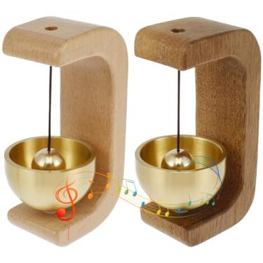 Imagem de LCZNXJJY 2 peças de sino de lojista para abertura de porta, harpa magnética em forma de C, sino de porta para negócios ao entrar lembrete fofo para geladeira, quarto, varanda, jardim, quintal,