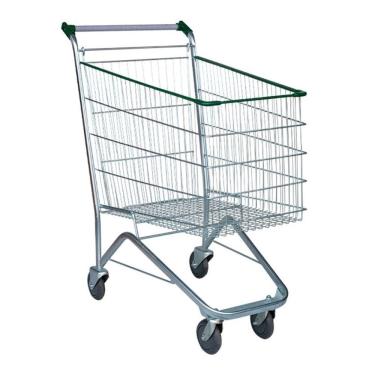 Imagem de Carrinho de Supermercado Compras Tubular Zincado Cesto 180L