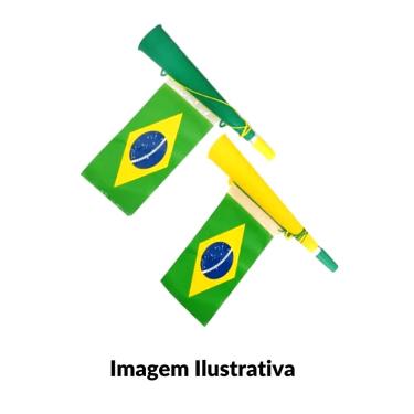 Imagem de Corneta c/ Bandeira do Brasil 45cm Fantasias Radicais