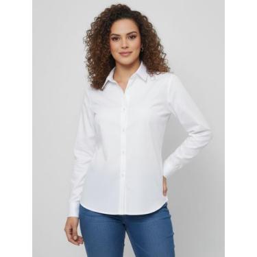 Imagem de Camisa Social Feminina Manga Longa Slim Branca - Pthirillo, G