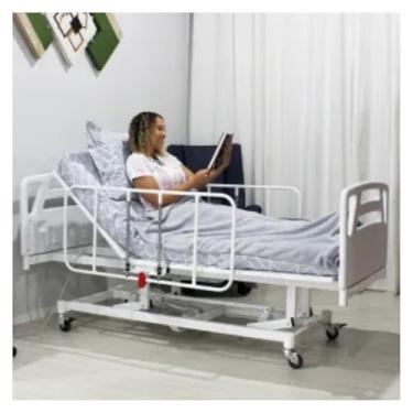 Imagem de Cama Hospitalar Motorizada com Regulagem de Altura do Leito De Luxo + Colchão D33