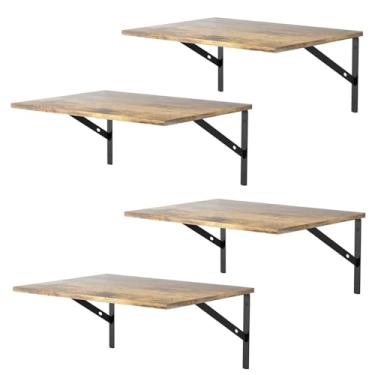 Imagem de Prateleiras flutuantes profundas para parede 4 conjuntos, prateleiras flutuantes profundas de 30 cm de madeira rústica, prateleiras flutuantes largas montadas na parede, prateleiras de parede de grande capacidade para banheiro, quarto, cozinha, sala de estar, escritório