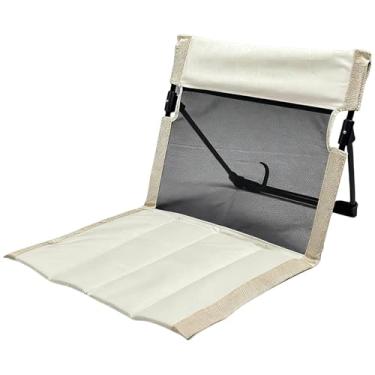 Imagem de simhoa Cadeira de acampamento com encosto, assento de chão, assento de acampamento leve e dobrável para viagens rodoviárias, mochilão, pesca e no, Bege
