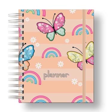 Imagem de Planner Uau 2024 Borboleta laranjada  Para palnejamento Anual, Organização Diaria.