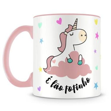 Imagem de Caneca de Porcelana Personalizada Unicórnios Tão Fofinho - 325ml - Amo