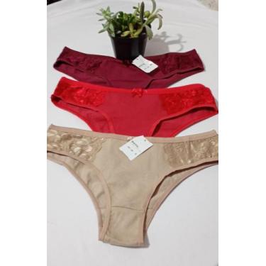 Imagem de tanga de cotton com lycra com renda nas laterais - rainha da lingerie