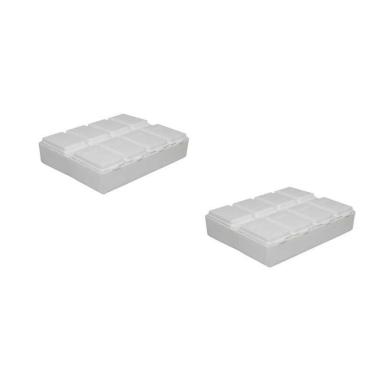 Imagem de Kit 2 Porta Comprimido Branco Plástico