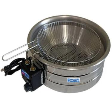 Imagem de Fritadeira Elétrica Industrial Residencial 5L 110V Tacho Redondo Batata Coxinha Frango Pastel