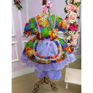 Imagem de Vestido Junino Tropical para Festas Juninas - Fabuloso Ateliê, 4, Azul