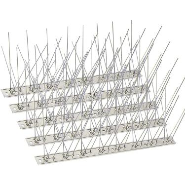 Imagem de KKY Base de aço inoxidável com pontas de pássaros, kit de cerca de prego repelente de pássaros de metal, pode ser usado para parar pombos e outros pássaros pequenos, cobrindo 40 pacotes de 40 metros.