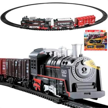 Imagem de Trem Ferrorama Trenzinho Trilho Vagões c/Luz Brinquedo Completo