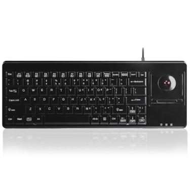 Imagem de Teclado Perixx PERIBOARD-514H Plus com trackball – 37 x 14,57 x 23,5 cm – Porta USB com 2 hubs, layout em inglês nos EUA