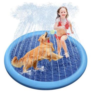 Imagem de Almofada de aspersão Raxurt Splash para piscina para cães 130 cm, azul