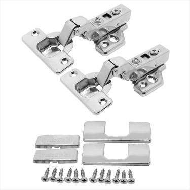 Imagem de Kit 8 Dobradiça Easy Tn Click Alta Capa Parafuso Aço Inox