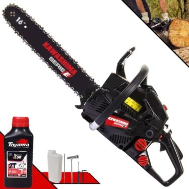 Imagem de Motosserra Kawashima KCS400-E À Gasolina 2T 37cc Profissional Com Carcaça de Alumínio e Sabre 16’` Ideal Para Todos os Trabalhos + ÓLEO TOYAMA 2T