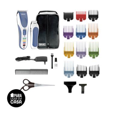 Imagem de Kit Máquinas de Cortar Cabelo e Aparador Sem Fio Color Pro Cordless Wahl