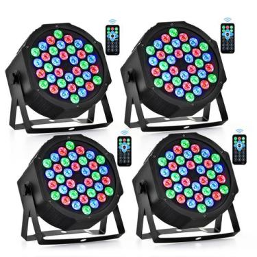 Imagem de Luzes de palco CO-Z 36 LED RGB Par com controle remoto, pacote com 4