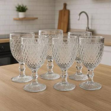 Imagem de Jogo Conjunto 6 Copos Taças De Vidro Bico Abacaxi Moderna - WELLMIX, T