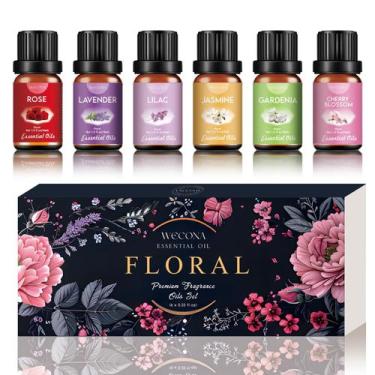 Imagem de Conjunto de óleos essenciais WECONA Floral 6x10ml para difusores e vel