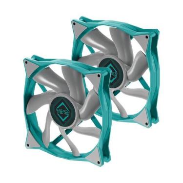 Imagem de Kit com 2x Cooler FAN Iceberg Thermal IceGale 140mm Cinza e Azul  ICEG