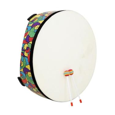 Imagem de Almencla Piso Tom Drum Percussão Drum Divro Presentes Musicais Madeira 22.05 polegadas Tambor musical de ensino com bateria para de brinquedo de férias
