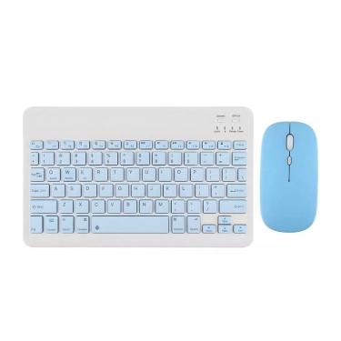 Imagem de Kit Teclado Mouse Magnético Sem Fio ABNT1 USB - Azul Claro