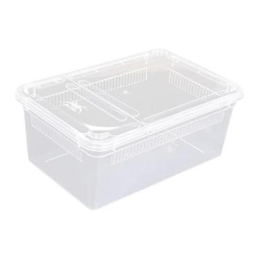 Imagem de IEUDNS Caixa de alimentação para répteis, gaiola transparente para habitat de terrário, recipiente portátil para incubação de sapos, lagartos e cobras, mini, Style C