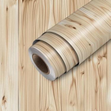 Imagem de HOMETITUTE Papel de parede de grão de madeira clara descasque e cole prancha rústica 43 x 39 cm, papel de contato autoadesivo removível para quarto, sala de estar, armários de cozinha, decoração de
