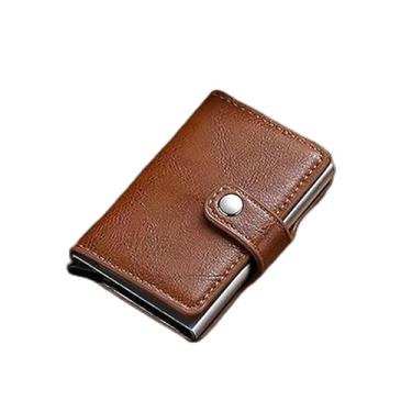 Imagem de Carteira com suporte de cartão de crédito – ideal para mulheres, organize cartões com facilidade, Marrom-3867, Simples