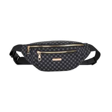 Imagem de Pochetes para mulheres, bolsa de cintura impermeável com alça ajustável para viagens, esportes, corrida, A - Preto, Tendência