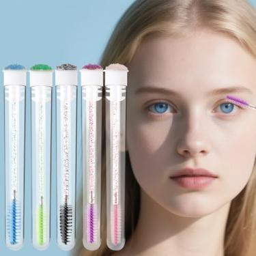 Imagem de Conjunto de tubos de rímel com 5 peças, tubo de diamante, pincéis vazios de rímel para cílios, aplicador de ferramentas de maquiagem (5 cores)
