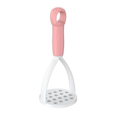 Imagem de Espremedor de frutas multifuncional fácil de usar triturador de batata prensa de batata manual suplementar para bebê purê de cozinha (rosa)