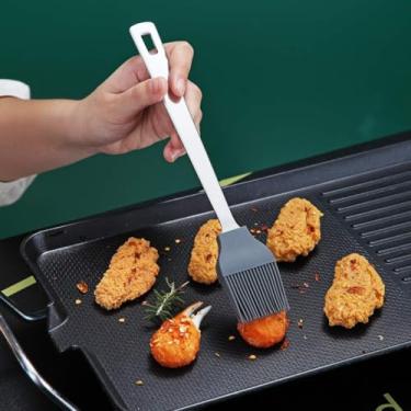 Imagem de Pincel de cozinha de aço inoxidável para cozinhar, pincel de molho, pincel de pastelaria, seguro para lava-louças (prata)