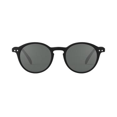 Imagem de IZIPIZI SUN #D Óculos de sol masculino e feminino armação quadrada de base biológica, lentes cinza antiarranhões, 100% proteção UV categoria 3 com bolsa, Preto, G