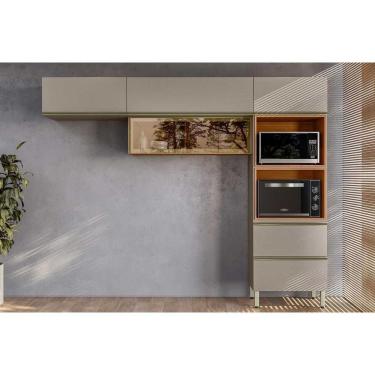 Imagem de Cozinha Completa Proença 3 Peças (2aéreos+1torrequente) C3p65 Nogueira Touch-nude Prime - Demóbile