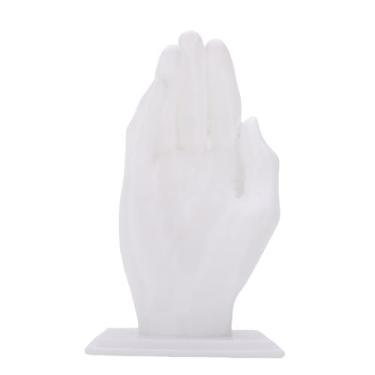 Imagem de Yunseity Gancho de Parede Multifuncional Em Formato de Mão, Porta-chaves Impresso Em 3D Exclusivo para Armazenamento de Toalhas, Bolsas, Casacos, Kit de Instalação Completo (Branco)