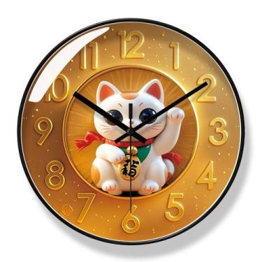Imagem de Relógio de parede Creative Cat 30cm Silent Non-Ticking Quartz - yiweis