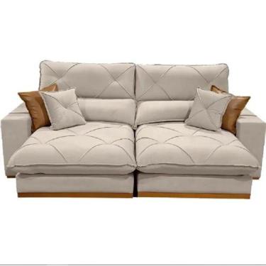 Imagem de Sofá Aquiles Com Molas Ensacadas 4 Lugares Retrátil E Reclinável 250cm