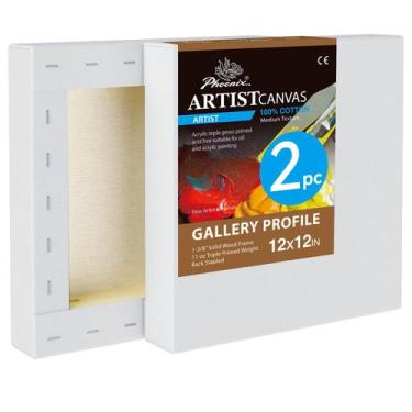 Imagem de Pacote com 2 telas PHOENIX 30x30 cm 100% algodão com primer de gesso