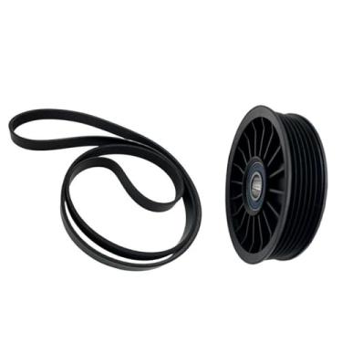 Imagem de Correia serpentina e polia novas para motores MerCruiser 4.3, 5.0 e 5.7 (código: 57-865615Q04, polia guia 864625T).