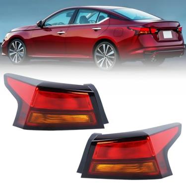 Imagem de KAMDKI Um par de luz traseira externa adequada para Nissan Altima 2019 2020 2021 2022 Conjunto de lâmpada traseira tipo halogêneo lâmpada de freio do passageiro direito e lado esquerdo do motorista