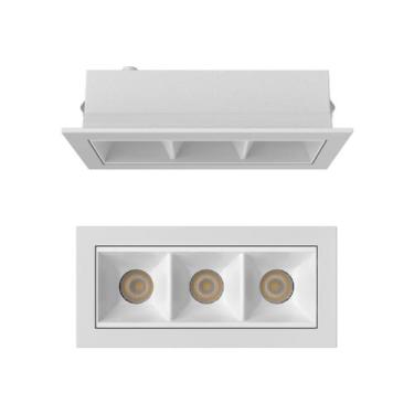 Imagem de Spot de Embutir Luminária Led 3 foco 6w 3000k 34 Branco - Light Delive