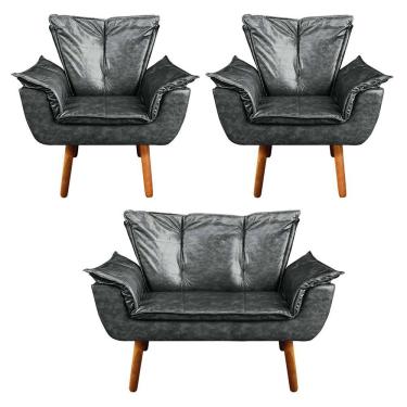 Imagem de Kit 01 Namoradeira E 02 Poltronas Opala Corano Preto