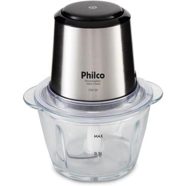 Imagem de Mini Processador Philco Inox Vidro 1,2L 350W 220V